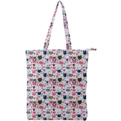 Adorable Seamless Cat Head Pattern01 Double Zip Up Tote Bag by TastefulDesigns