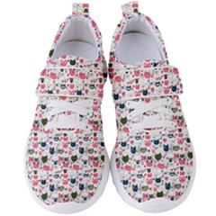 Adorable Seamless Cat Head Pattern01 Women s Velcro Strap Shoes by TastefulDesigns