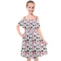 Adorable seamless cat head pattern01 Kids  Cut Out Shoulders Chiffon Dress View1