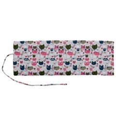 Adorable Seamless Cat Head Pattern01 Roll Up Canvas Pencil Holder (m) by TastefulDesigns