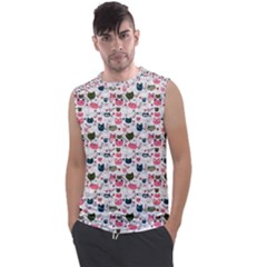 Adorable Seamless Cat Head Pattern01 Men s Regular Tank Top