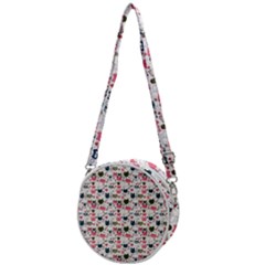 Adorable Seamless Cat Head Pattern01 Crossbody Circle Bag