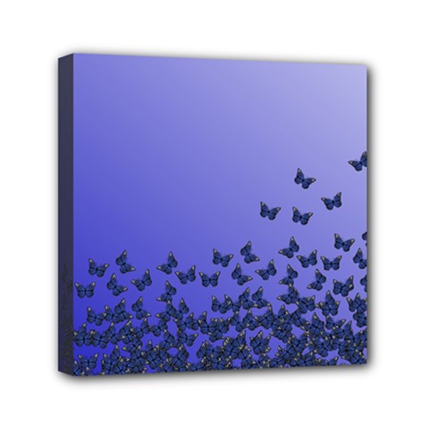 Gradient Butterflies Pattern, Flying Insects Theme Mini Canvas 6  X 6  (stretched) by Casemiro