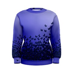 Gradient Butterflies Pattern, Flying Insects Theme Women s Sweatshirt by Casemiro