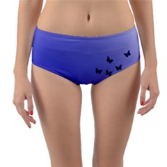 Gradient Butterflies Pattern, Flying Insects Theme Reversible Mid-waist Bikini Bottoms by Casemiro