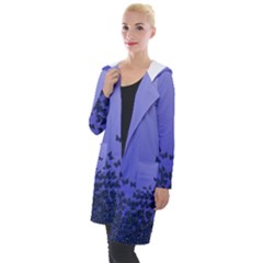 Gradient Butterflies Pattern, Flying Insects Theme Hooded Pocket Cardigan by Casemiro