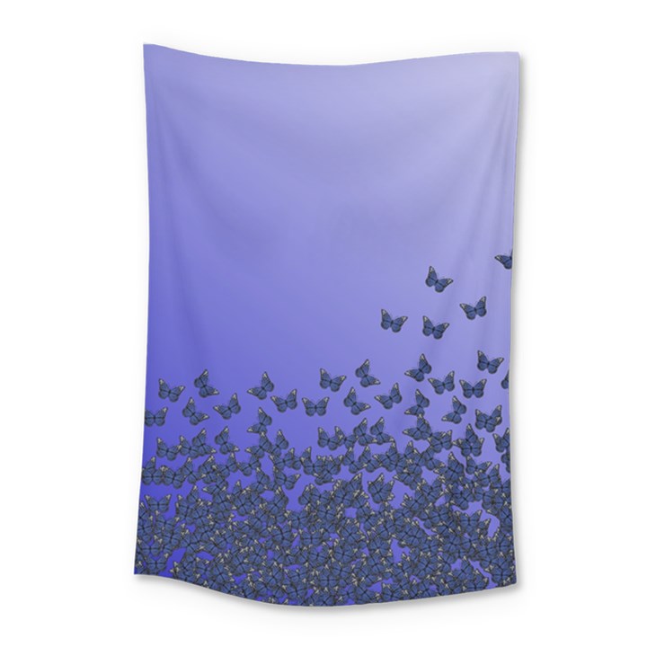 Gradient Butterflies pattern, flying insects theme Small Tapestry