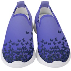 Gradient Butterflies Pattern, Flying Insects Theme Kids  Slip On Sneakers by Casemiro