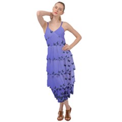 Gradient Butterflies Pattern, Flying Insects Theme Layered Bottom Dress by Casemiro