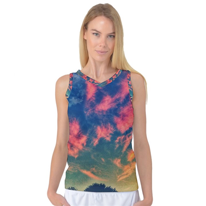  Brushstroke Skies Women s Basketball Tank Top