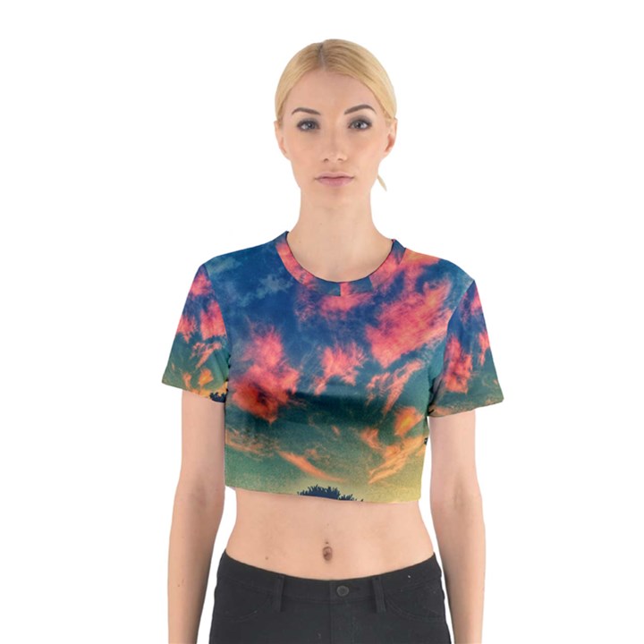  Brushstroke Skies Cotton Crop Top