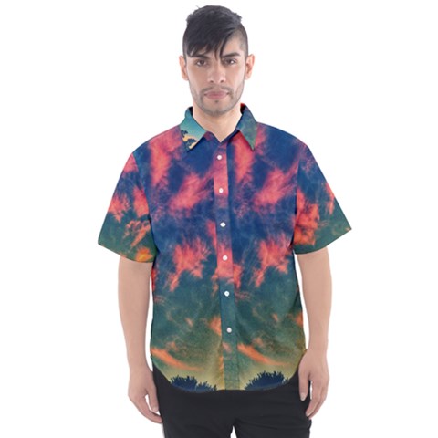  Brushstroke Skies Men s Short Sleeve Shirt by okhismakingart