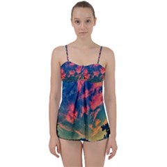  Brushstroke Skies Babydoll Tankini Set by okhismakingart