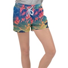  Brushstroke Skies Velour Lounge Shorts by okhismakingart