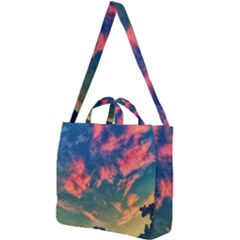  Brushstroke Skies Square Shoulder Tote Bag by okhismakingart