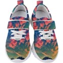  Brushstroke Skies Kids  Velcro Strap Shoes View1