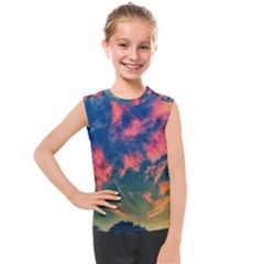  Brushstroke Skies Kids  Mesh Tank Top