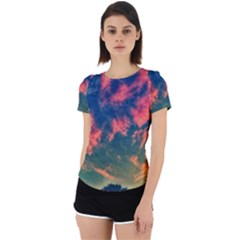  Brushstroke Skies Back Cut Out Sport Tee