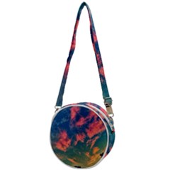  Brushstroke Skies Crossbody Circle Bag by okhismakingart