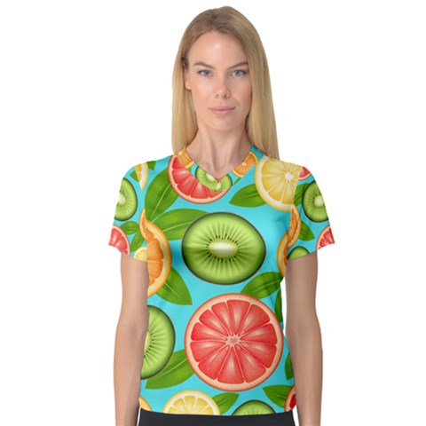 Fruit Love V-neck Sport Mesh Tee by designsbymallika