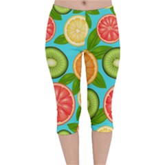 Fruit Love Velvet Capri Leggings  by designsbymallika