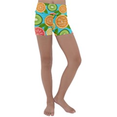 Fruit Love Kids  Lightweight Velour Yoga Shorts by designsbymallika