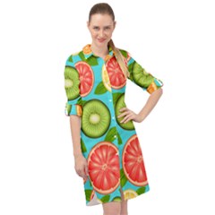 Fruit Love Long Sleeve Mini Shirt Dress by designsbymallika