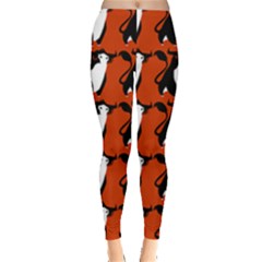  Bull In Comic Style Pattern - Mad Farming Animals Leggings  by DinzDas