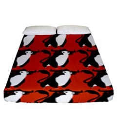  Bull In Comic Style Pattern - Mad Farming Animals Fitted Sheet (king Size) by DinzDas