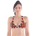  Bull In Comic Style Pattern - Mad Farming Animals Plunge Bikini Top View1