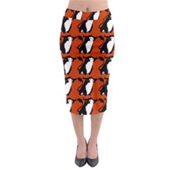  Bull In Comic Style Pattern - Mad Farming Animals Midi Pencil Skirt by DinzDas