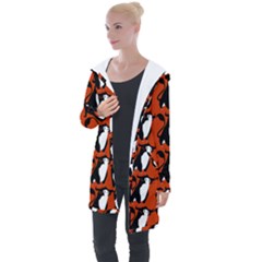  Bull In Comic Style Pattern - Mad Farming Animals Longline Hooded Cardigan by DinzDas