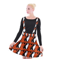  Bull In Comic Style Pattern - Mad Farming Animals Suspender Skater Skirt by DinzDas