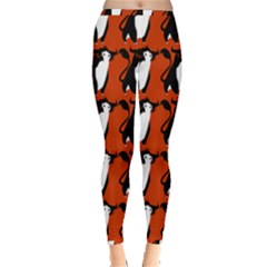  Bull In Comic Style Pattern - Mad Farming Animals Inside Out Leggings by DinzDas