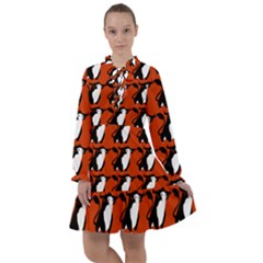  Bull In Comic Style Pattern - Mad Farming Animals All Frills Chiffon Dress by DinzDas