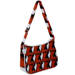  Bull In Comic Style Pattern - Mad Farming Animals Zip Up Shoulder Bag by DinzDas