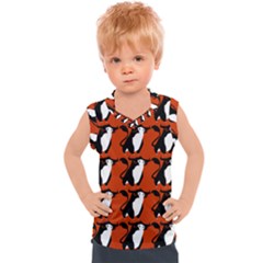  Bull In Comic Style Pattern - Mad Farming Animals Kids  Sport Tank Top