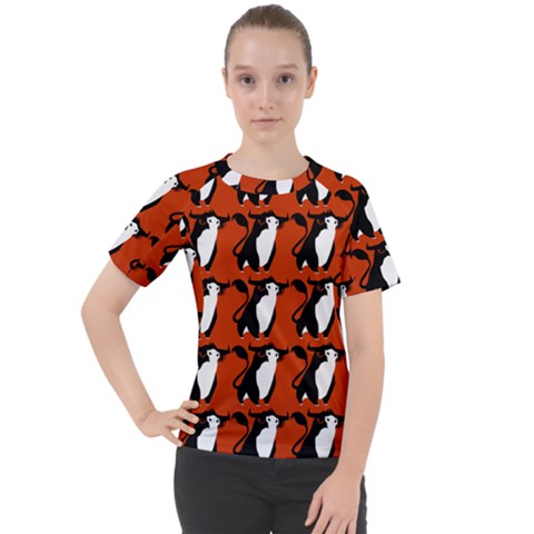  Bull In Comic Style Pattern - Mad Farming Animals Women s Sport Raglan Tee by DinzDas