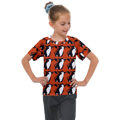  Bull In Comic Style Pattern - Mad Farming Animals Kids  Mesh Piece Tee by DinzDas