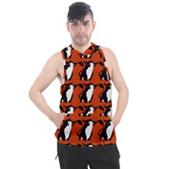  Bull In Comic Style Pattern - Mad Farming Animals Men s Sleeveless Hoodie by DinzDas