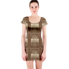 A Cookie A Day Keeps Sadness Away Short Sleeve Bodycon Dress by DinzDas