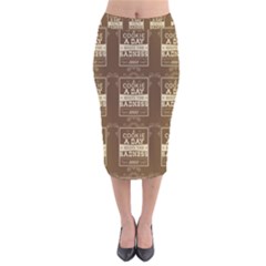 A Cookie A Day Keeps Sadness Away Velvet Midi Pencil Skirt by DinzDas