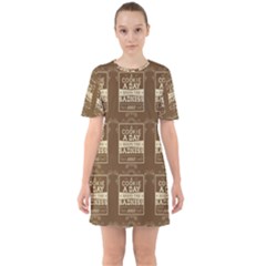 A Cookie A Day Keeps Sadness Away Sixties Short Sleeve Mini Dress by DinzDas