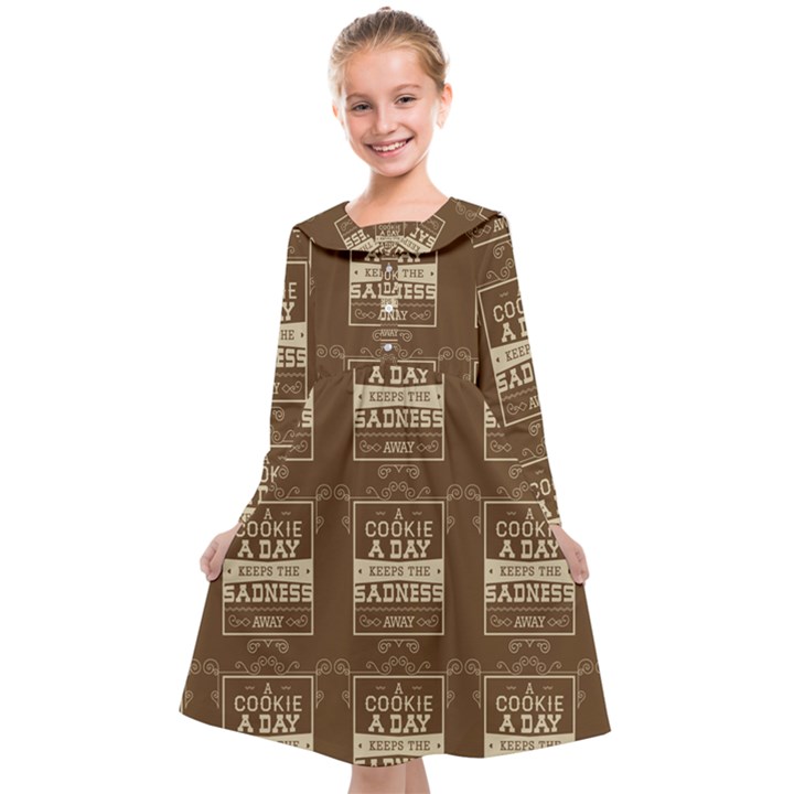 A Cookie A Day Keeps Sadness Away Kids  Midi Sailor Dress