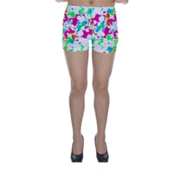 Bright Multicolored Abstract Print Skinny Shorts by dflcprintsclothing