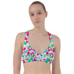 Bright Multicolored Abstract Print Sweetheart Sports Bra