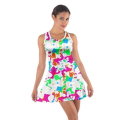 Bright Multicolored Abstract Print Cotton Racerback Dress