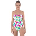 Bright Multicolored Abstract Print Tie Back One Piece Swimsuit View1