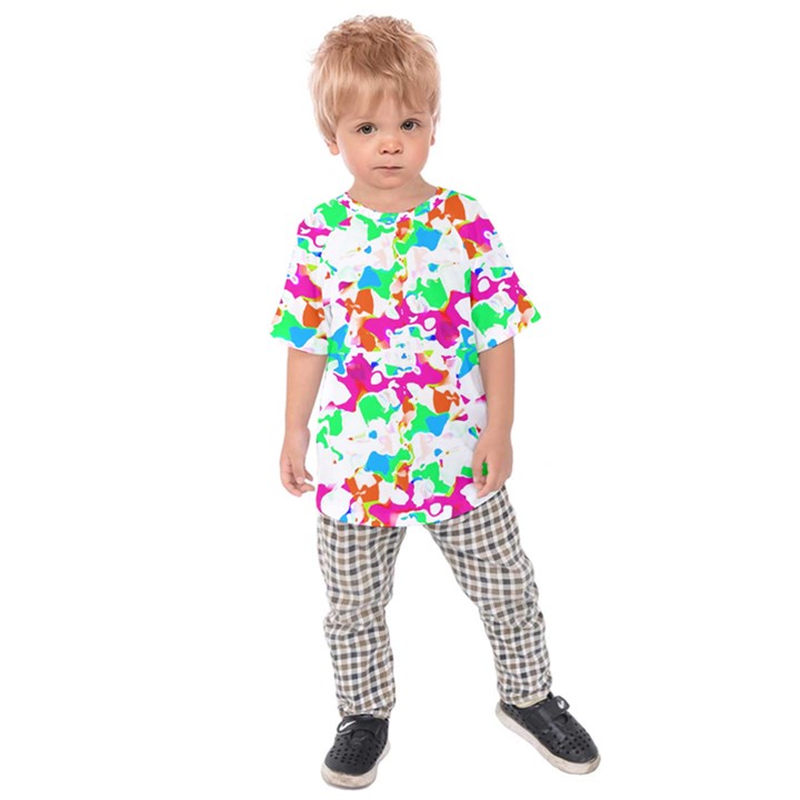 Bright Multicolored Abstract Print Kids  Raglan Tee