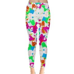 Bright Multicolored Abstract Print Inside Out Leggings by dflcprintsclothing